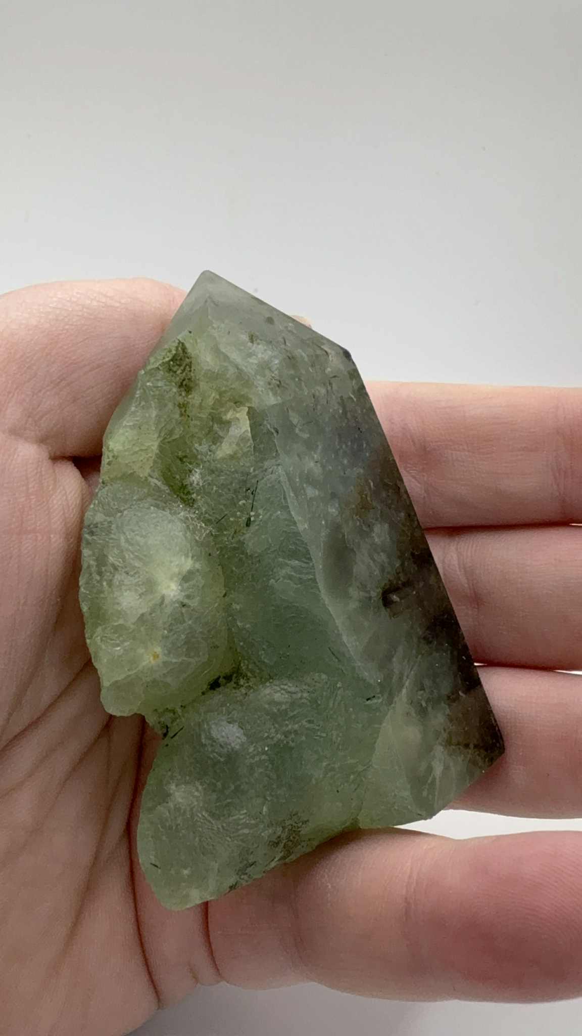 Half Raw Prehnite Tower