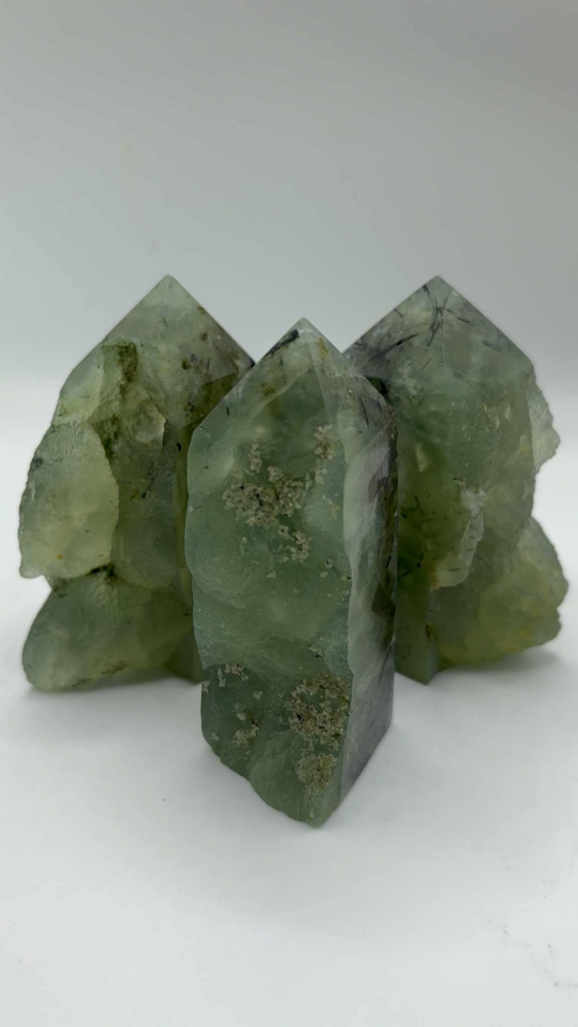 Half Raw Prehnite Tower