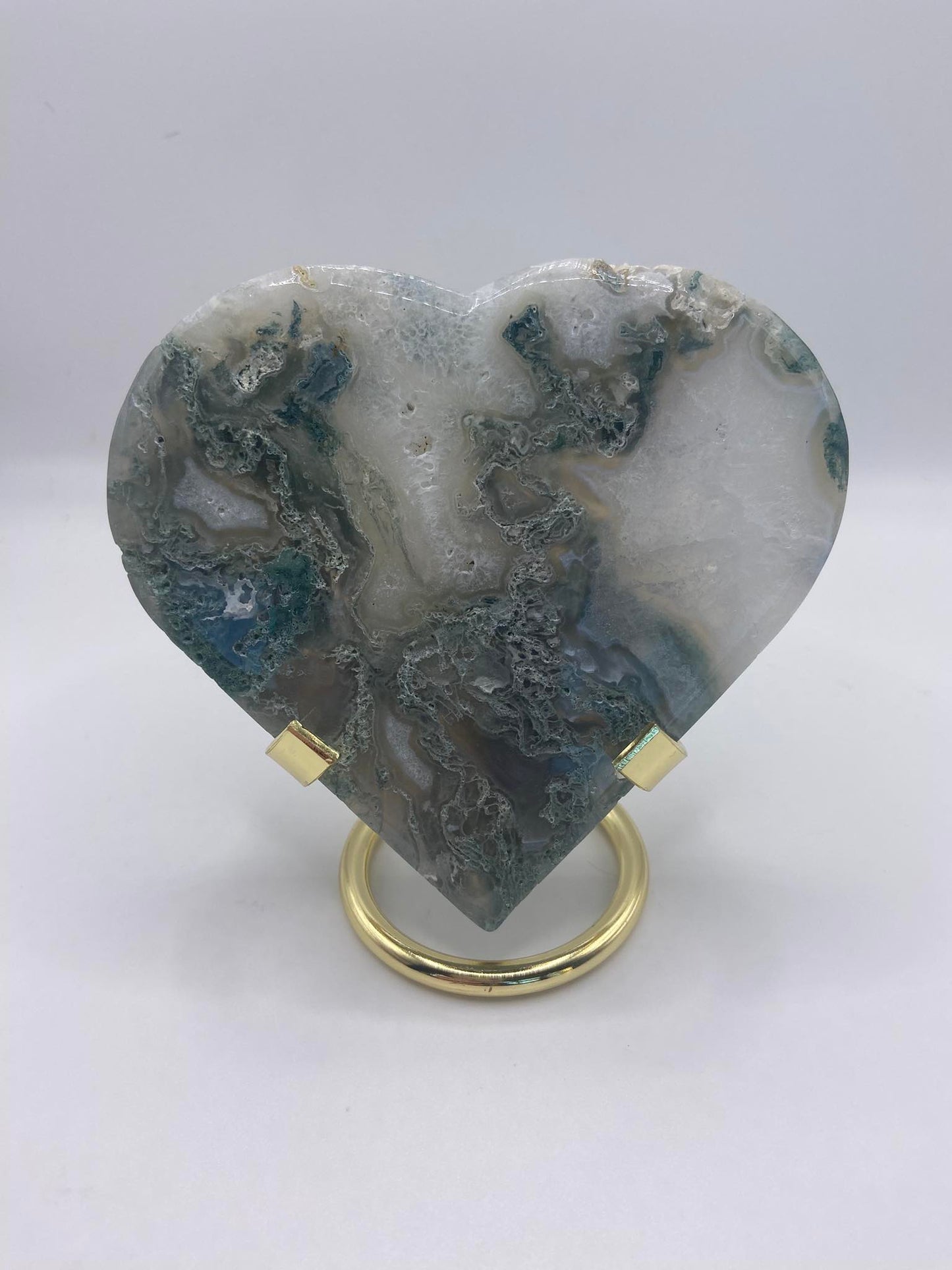 Moss Agate Heart Slab