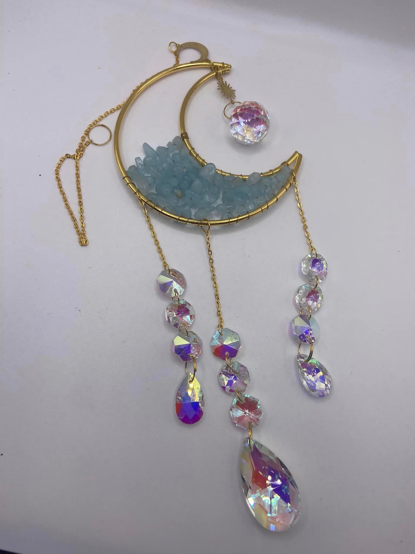 Crystal Chip Moon Suncatcher