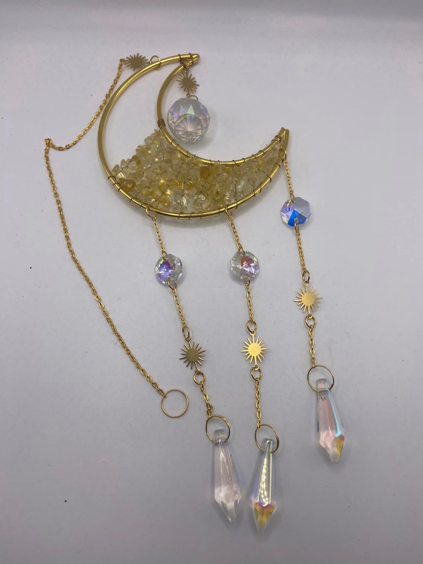 Crystal Chip Moon Suncatcher