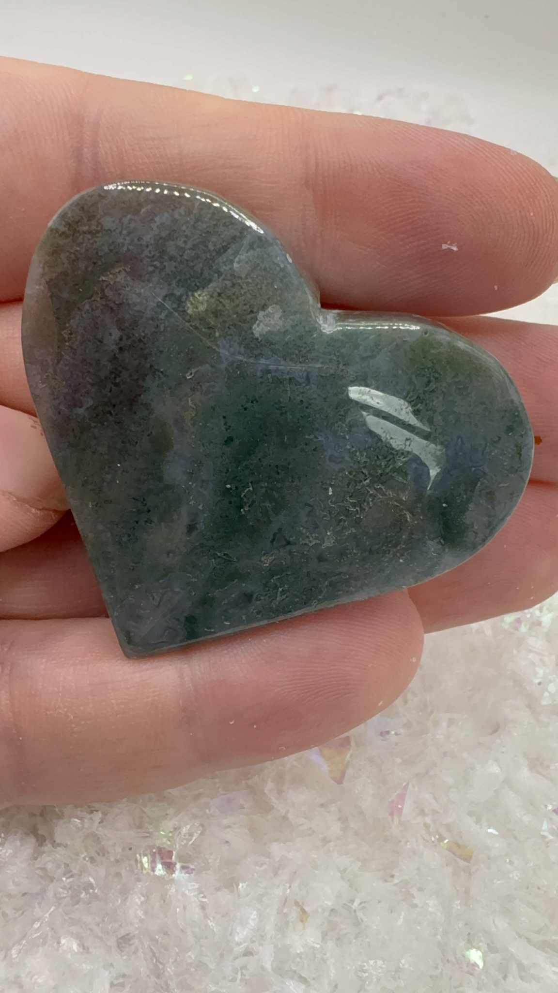 Moss Agate Heart