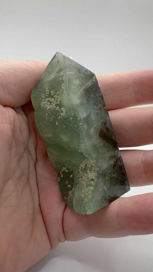 Half Raw Prehnite Tower