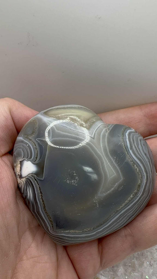 Agate Puffy Heart