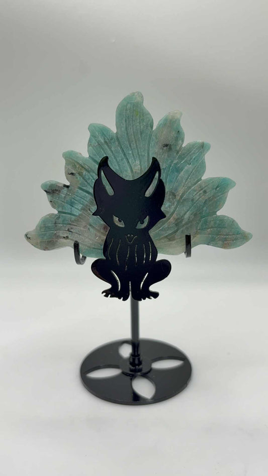 Amazonite Nine Tails Fox Carving