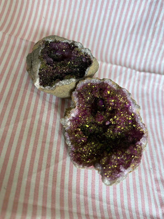 Dyed Quartz Geode Half